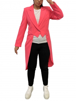 Karnevalskostüm Damen Frack Kostüm Kostüm Fasching Köln Rosa Pink Satin Gr. 36-54